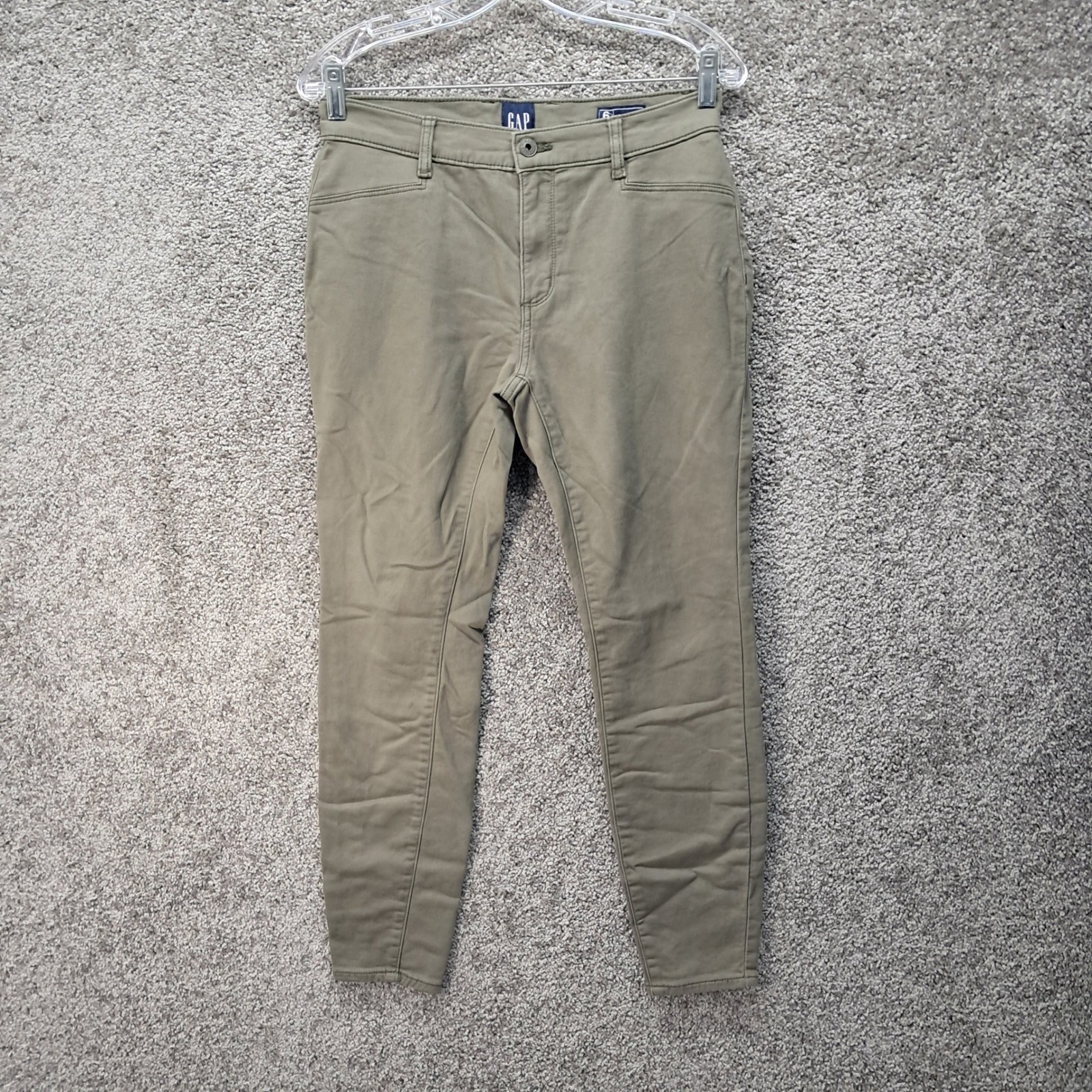 Gap Womens Stretch Skinny Chino Pants Olive Green Size 6